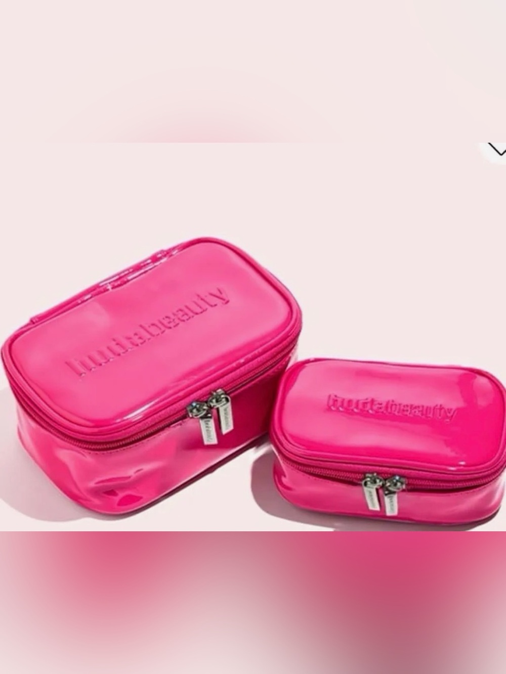 HUDA BEAUTY Glossy Pink Travel Makeup Pouch Duo